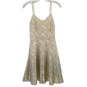 Free People A-line Sleeveless Dress Size S Lace Gold Ombre